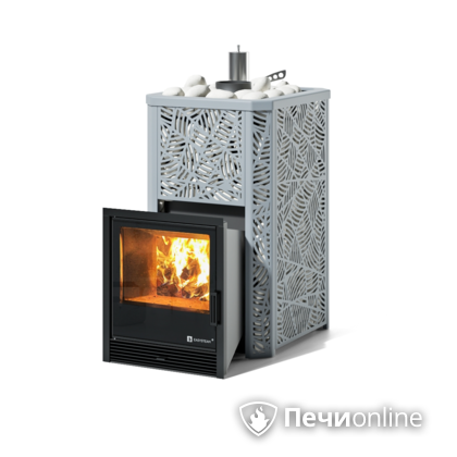 Дровяная печь-каменка ИзиСтим Ялта 15 (Хохлома), AISI 430 в Иркутске